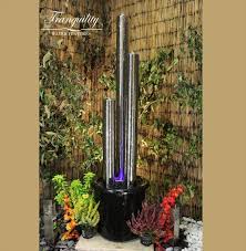 Stainless 3 Tube Solar Water Feature