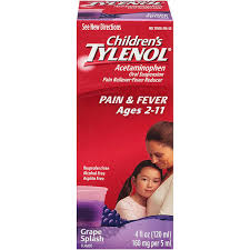 Childrens Tylenol Pain Fever Grape Splash 4 Oz