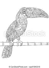 Supercoloring.com is a super fun for all ages: Toucan Coloring Book Vector For Adults Toucan Animal Coloring Book For Adults Vector Illustration Anti Stress Coloring For Canstock