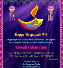 diwali invitation card invitations
