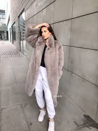 Elegant H M Faux Fur Coat For Winter