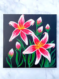 how to paint a lily step by step