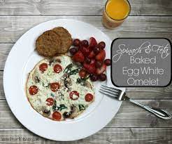 spinach feta baked egg white omelet