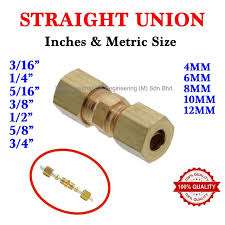 Brass Fitting Inches Metric Size