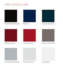 toyota camry paint charts