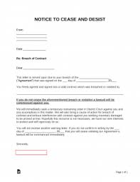 free breach of contract cease and