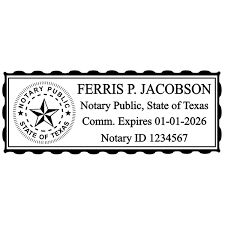 texas notary pink st rectangle