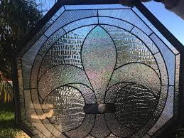 Fleur De Lis Stained Glass Window Panel