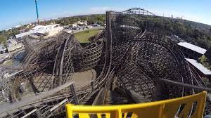 gwazi wooden roller coaster pov at