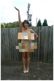 Pixelated nude costume
