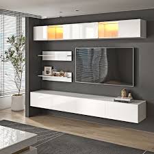 Led Floating Entertainment Center Wood