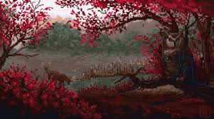 pixel art autumn trees gif gifdb com