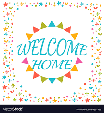 Welcome Home Text With Colorful Design Elements Vector Image