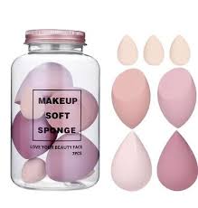 7 pcs multi color makeup sponge set