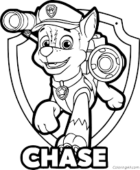 Paw patrol chase and a christmas tree. Paw Patrol Coloring Pages Coloringall