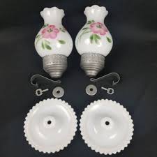 Milk Glass Chamberstick Lamp Parts