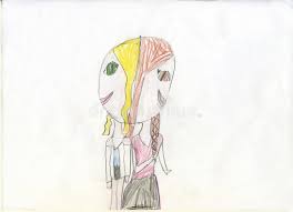 Drawing manga girl, manga character with angie art manga. Pencil Drawing Girls Siamese Twins Children S Drawings Stock Illustration Illustration Of Teen Cute 142736574