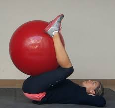 reverse crunch with an exercise ball