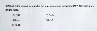ionic compound containing iron iii