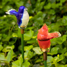 Birds Of Beauty Glass Garden Stake