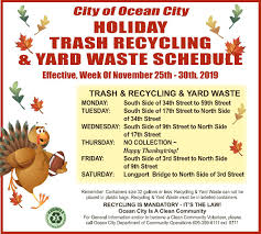 Thanksgiving Holiday Trash And Recycling Pickup Schedule
