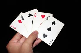 Get rid of the 9s, then deal three set of two in front of each player, and three for each player's hand. Gin Rummy Wikipedia