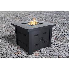 Square Steel Propane Gas Fire Pit Table