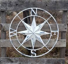 Distressed White Compass Rose Large