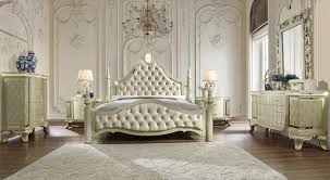 A glam bedroom is luxurious and it's cozy at the same time. Traditional Homey Design Glamorous Satin Gold 5pc Bedroom Set Unique Furniture