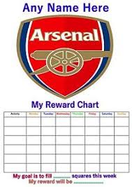 Details About Personalised Childrens A4 Reward Behaviour Chart Arsenal Football And Stickers