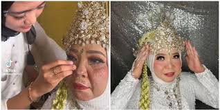 makeup pengantin yang sudah longsor