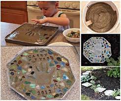 diy cute cement stepping stone with