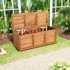 47 Gallon Acacia Wood Storage Bench Box