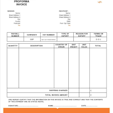 Proforma Invoice Template Word Doc Invoice Example Intended For