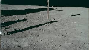 faded flags on the moon air e