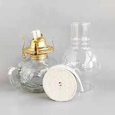 Stripn Large Clear Glass Oil Lamps For