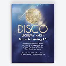 disco party birthday invitation from 0