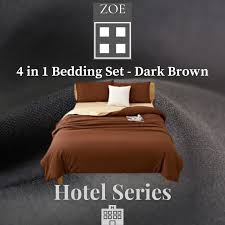 4 In 1 Fitted Bedding Set Dark Brown