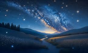 a starry night sky over a landscape