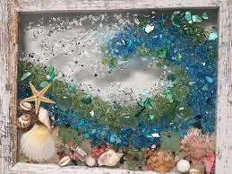 Sea Glass Window Wave Art Beach Glass