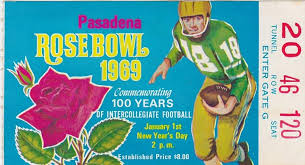 Rose Bowl 1969 Pasadena Memories Football Ticket Rose