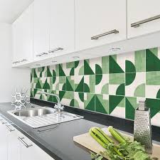 Geometric Emerald Tile Decals Self