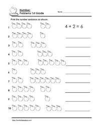 First Grade Number Problem Worksheet