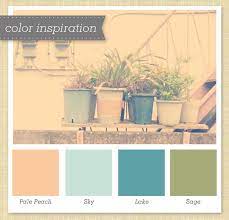 muted peach blue green color palette