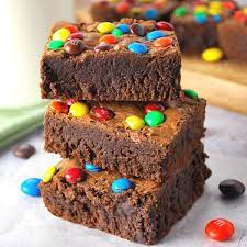 fudgy protein brownies with m ms