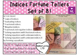 Indices Fortune Tellers Inc Gcse 9 1