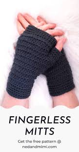 The matteo fingerless gloves bring texture and warmth in this free crochet pattern. In The Groove Crochet Fingerless Gloves Free Pattern Ned Mimi