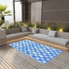 outdoor carpet blue and white 120x180 cm