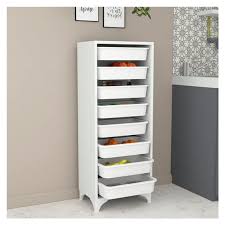 White Dresser Storage Cabinet Bins Tall
