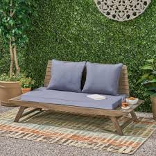 Kailee Outdoor Wooden Loveseat With